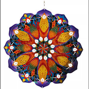 Exhart Colorful Pinwheel Hanging Garden Spinner Muti Color